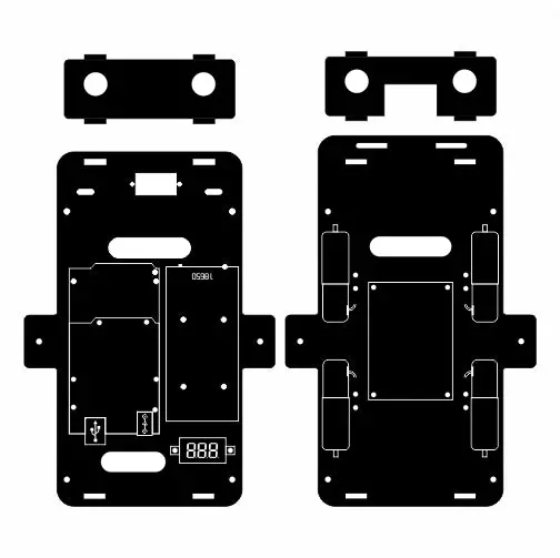 Black Acrylic Chassis For Mecanum Wheel Robotic Car Kit (Model #2021006600) 1