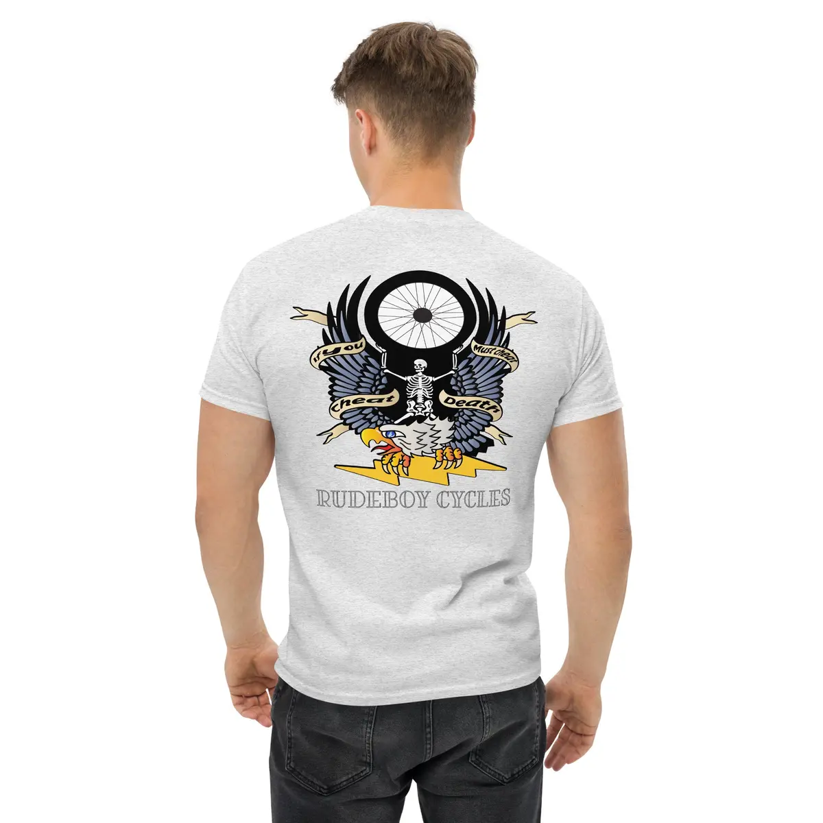 Cheat Death Men’s Classic Fit Cotton T-Shirt – Minimalist Typography