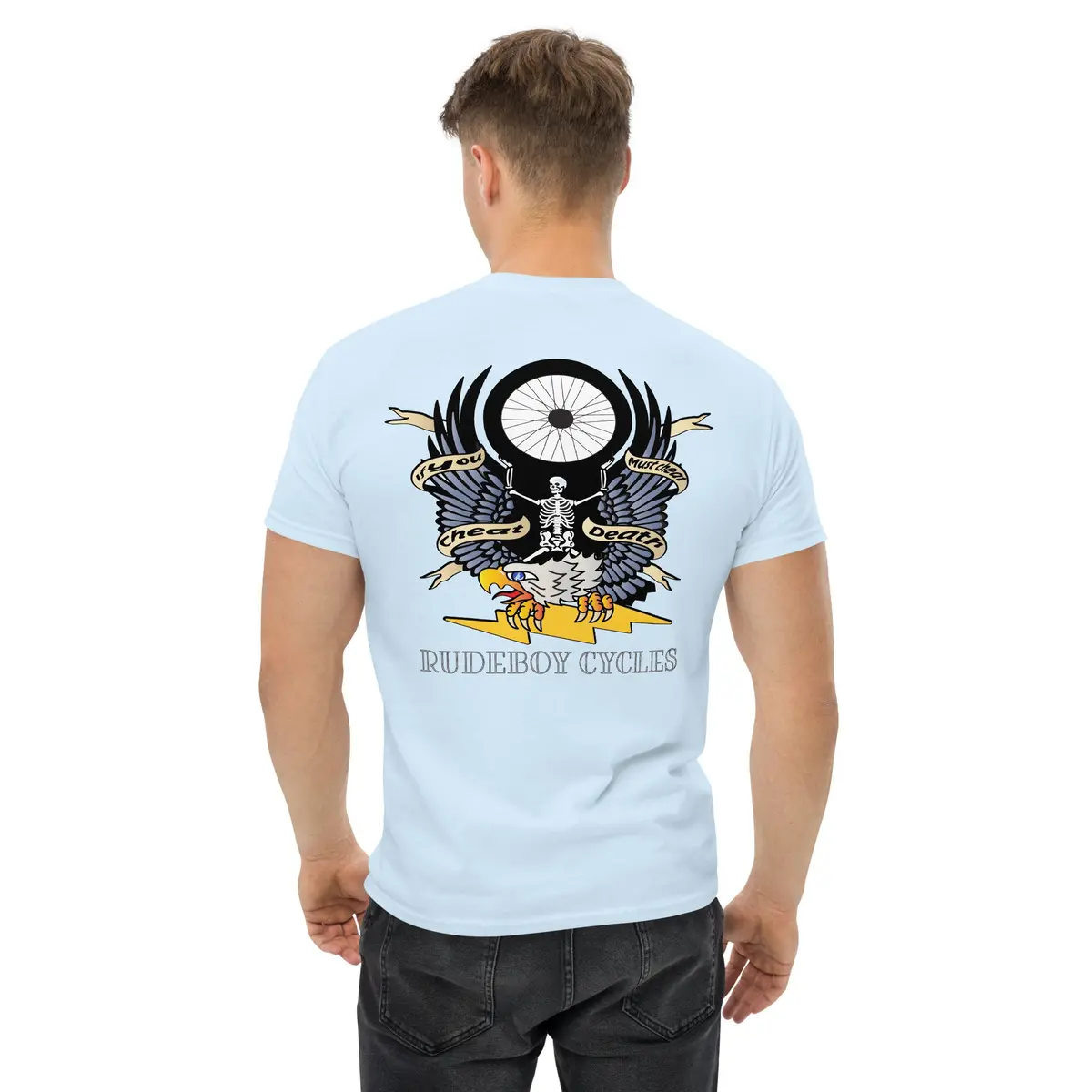 Cheat Death Men’s Classic Fit Cotton T-Shirt – Minimalist Typography - Image 18