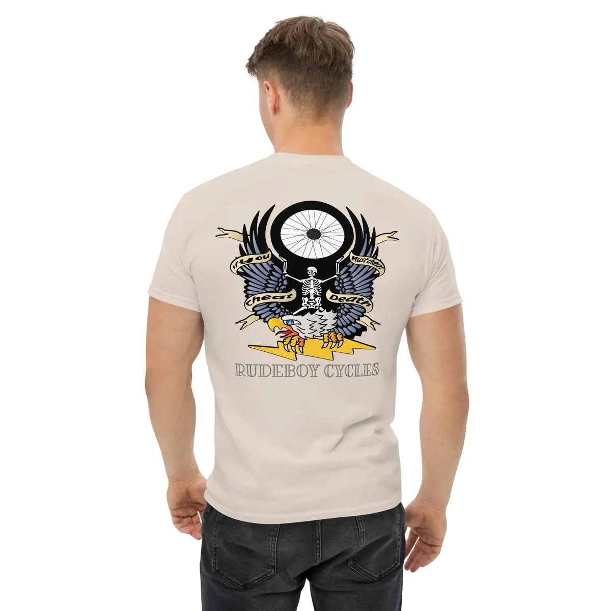 Cheat Death Men’s Classic Fit Cotton T-Shirt – Minimalist Typography - Image 16