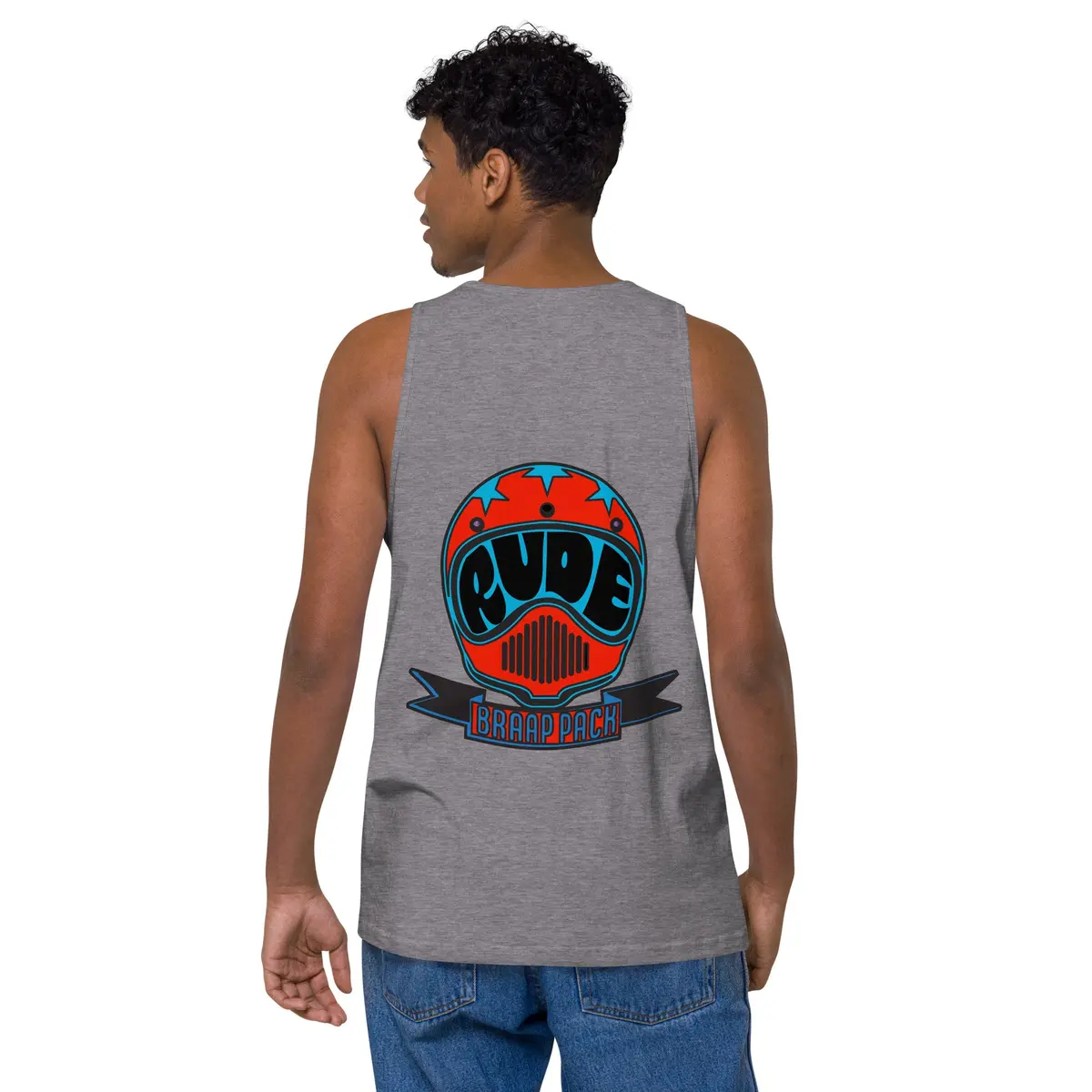 Retro Helmet Men’S Premium Tank Top 8