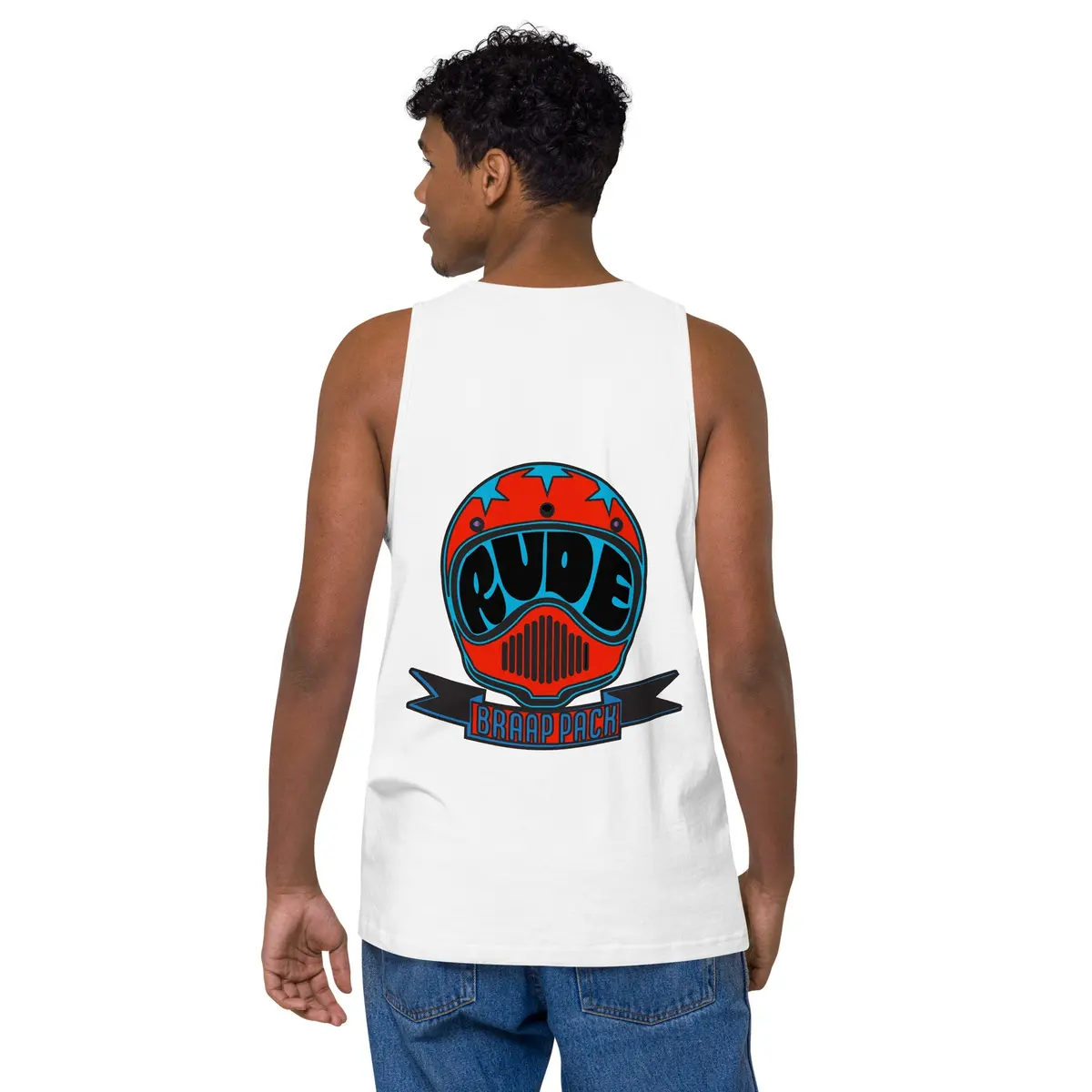 Retro Helmet Men’S Premium Tank Top 13