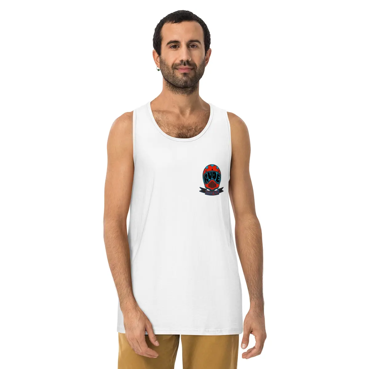 Retro Helmet Men’S Premium Tank Top 9