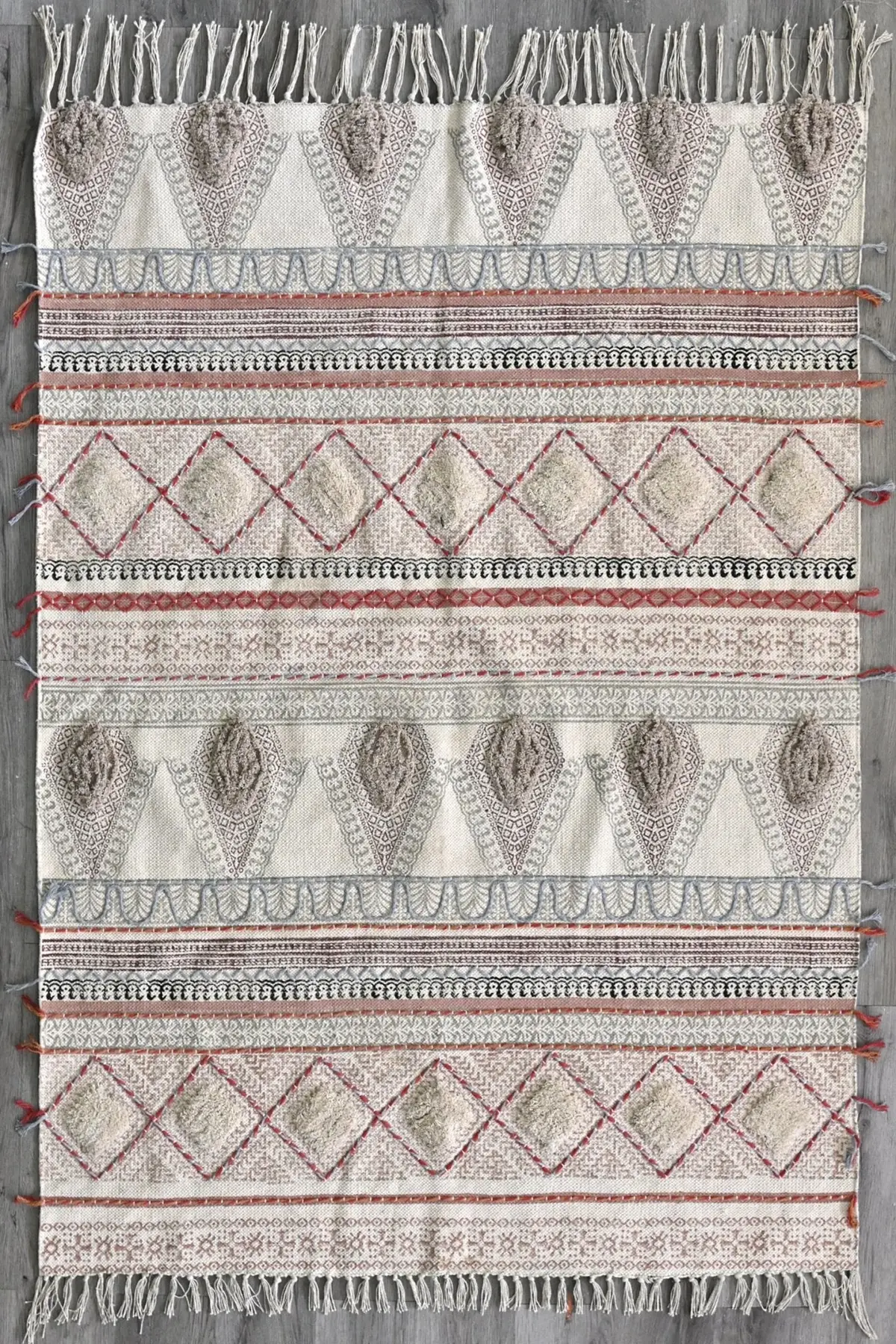 Myles  - Block Printed Cotton Rug 1