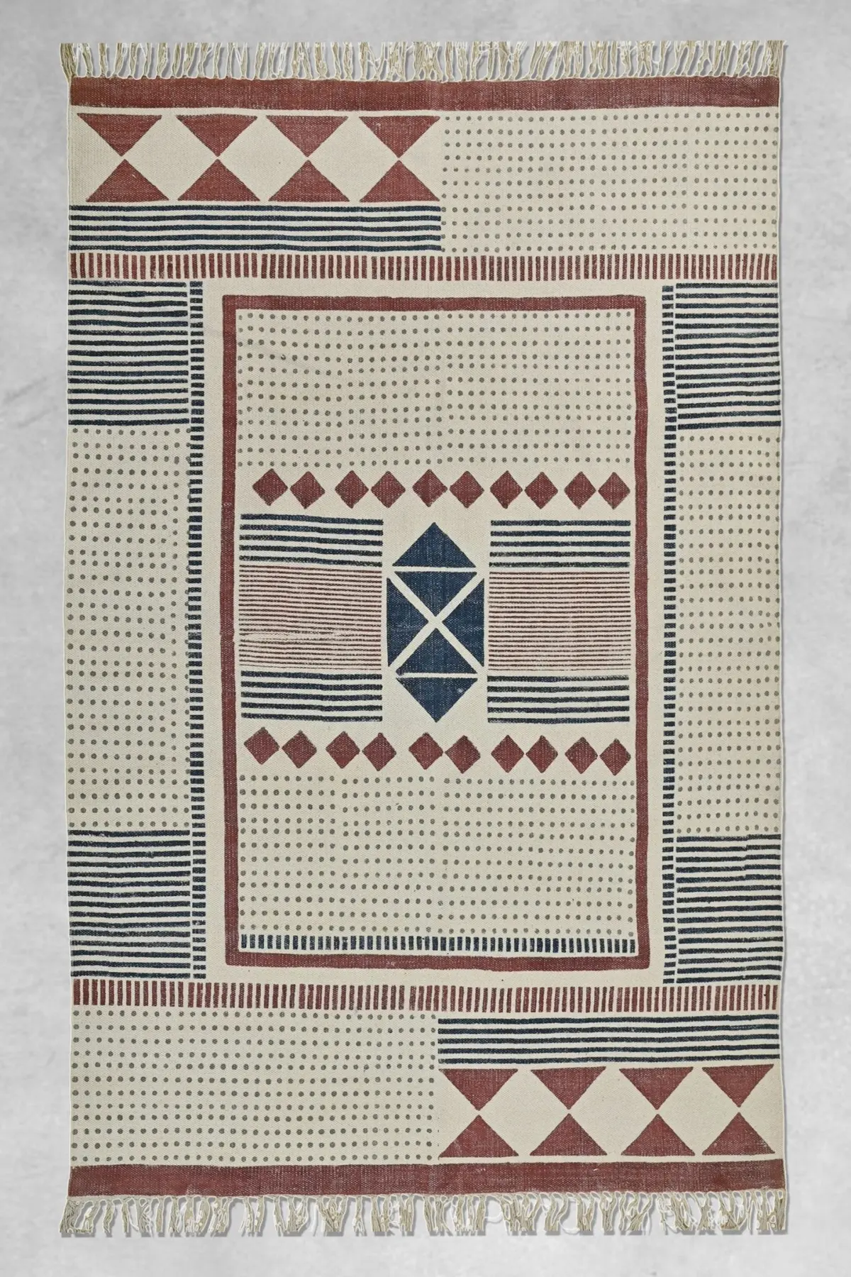 Peter Handblock Printed Cotton Rug 1