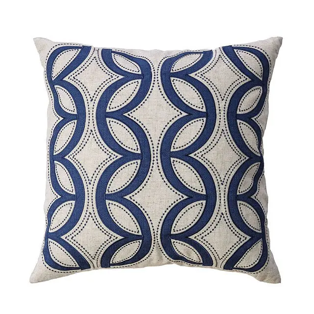 Teri Natural/Indigo 20" X 20" Pillow, Natural & Indigo (2/Ctn) 1