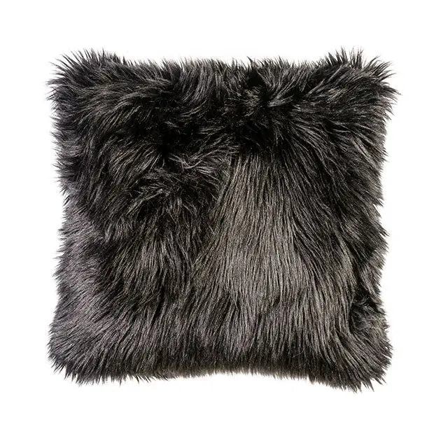 Jet Black 20" X 20" Pillow, Fur Black (2/Ctn) 1