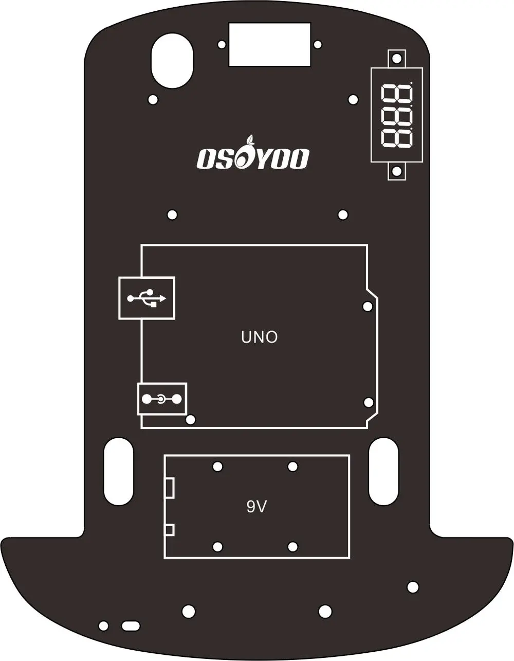 Replacement Chassis For Osoyoo Model-3 Robot Learning Kit V2 (Model#2020001700) 1