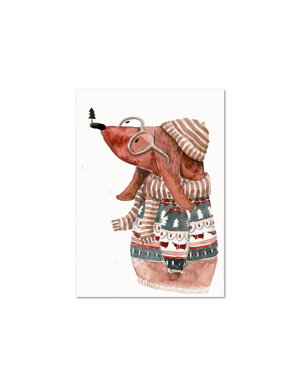 Postkarte "Weihnachtsdackel" 1