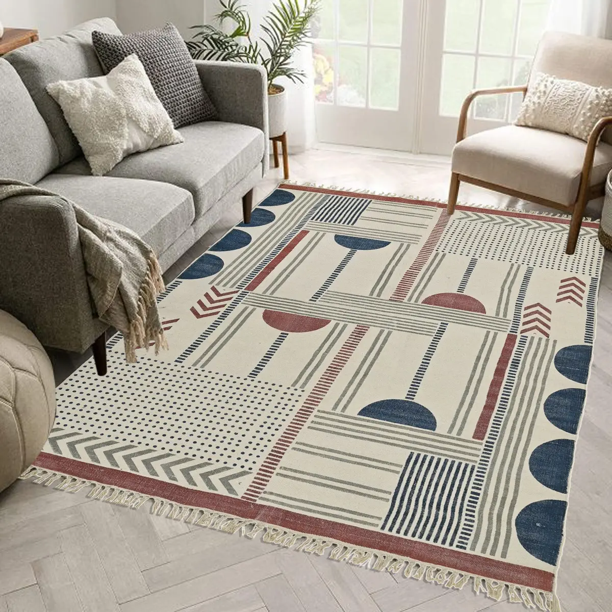 Premier - Block Printed Cotton Rug 3