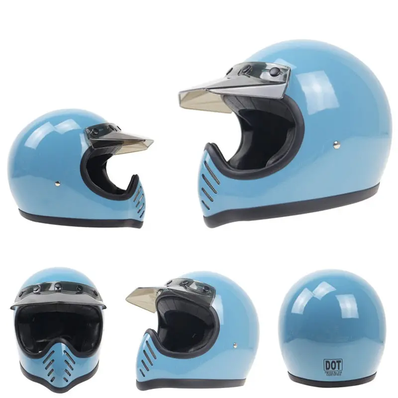 Arthur Thompson Vintage Moto-3 Style Motocross Helmet With Snap On Visor 1