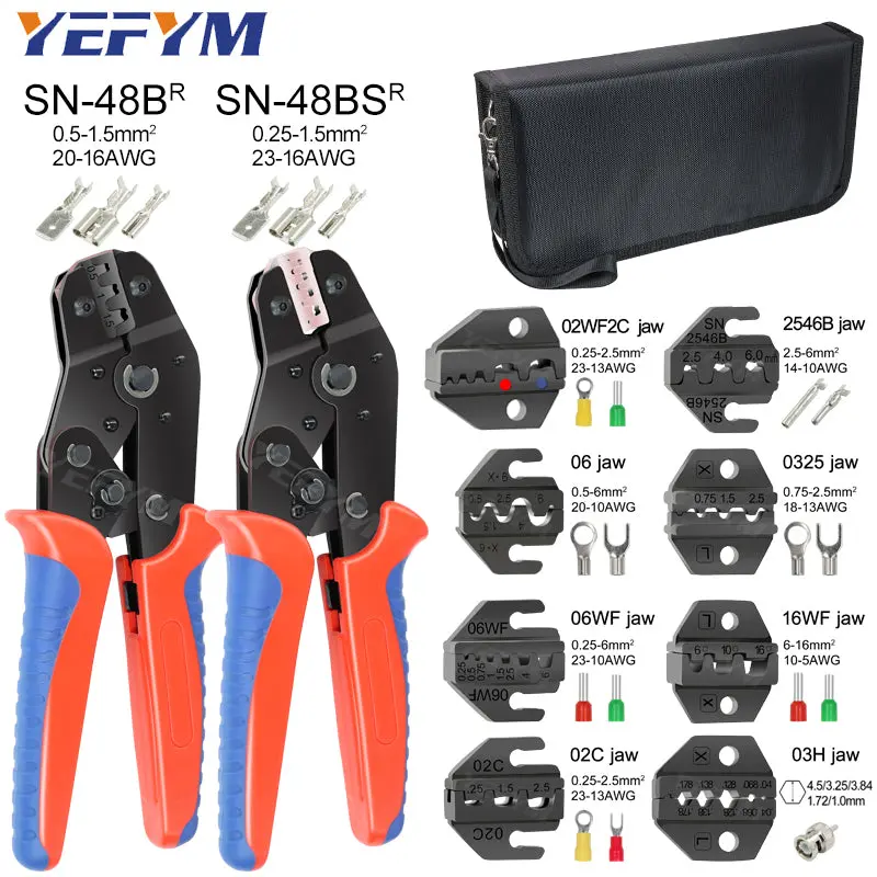 Crimping Pliers Set Sn-48Bs(=Sn-48B+Sn-28B) Jaw Kit For 2.8 4.8 6.3 Vh3.96/Tube/Insulation Terminals Electrical Clamp Min Tools 1