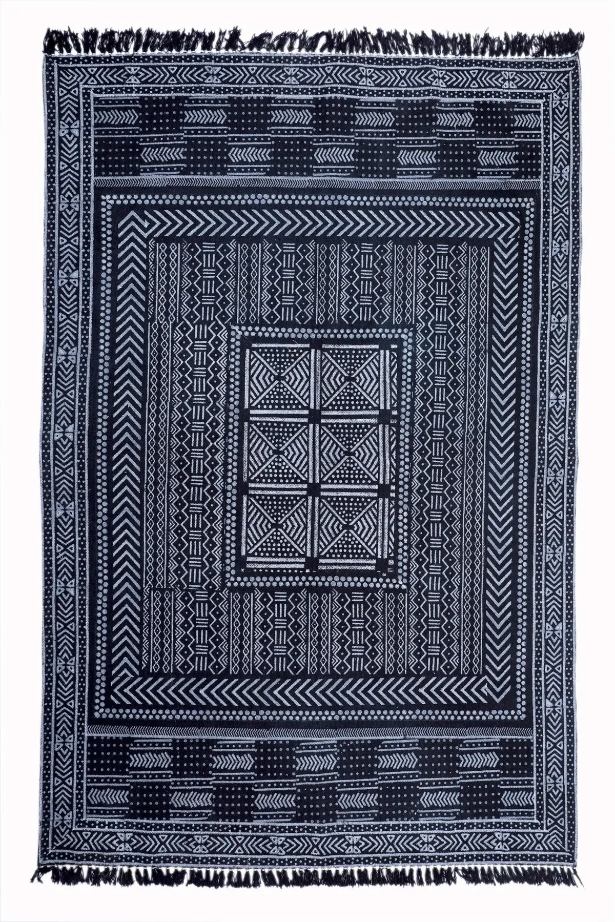 Puri - Block Printed Over Dyed Rug 1