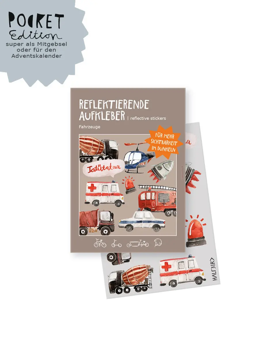Set Reflektierende Aufkleber "Fahrzeuge" | Pocket Edition 1
