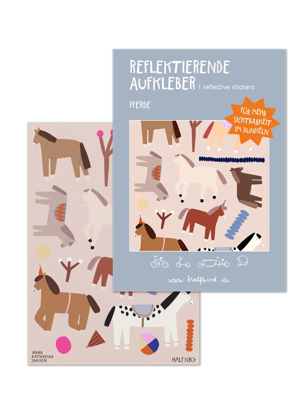 Set Reflektierende Aufkleber "Pferde" 1