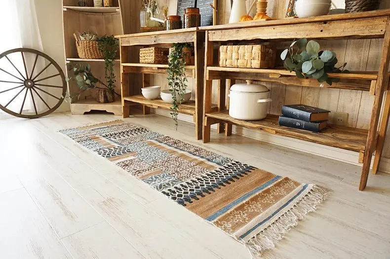 Revolve - Block Printed Cotton Floor Rug Runner 1