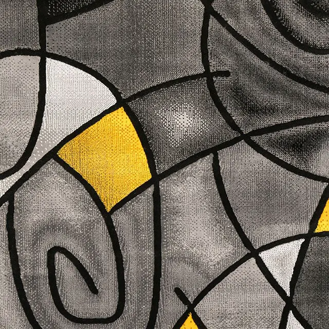 Sivas Charcoal Yellow 5' X 8' Area Rug 1