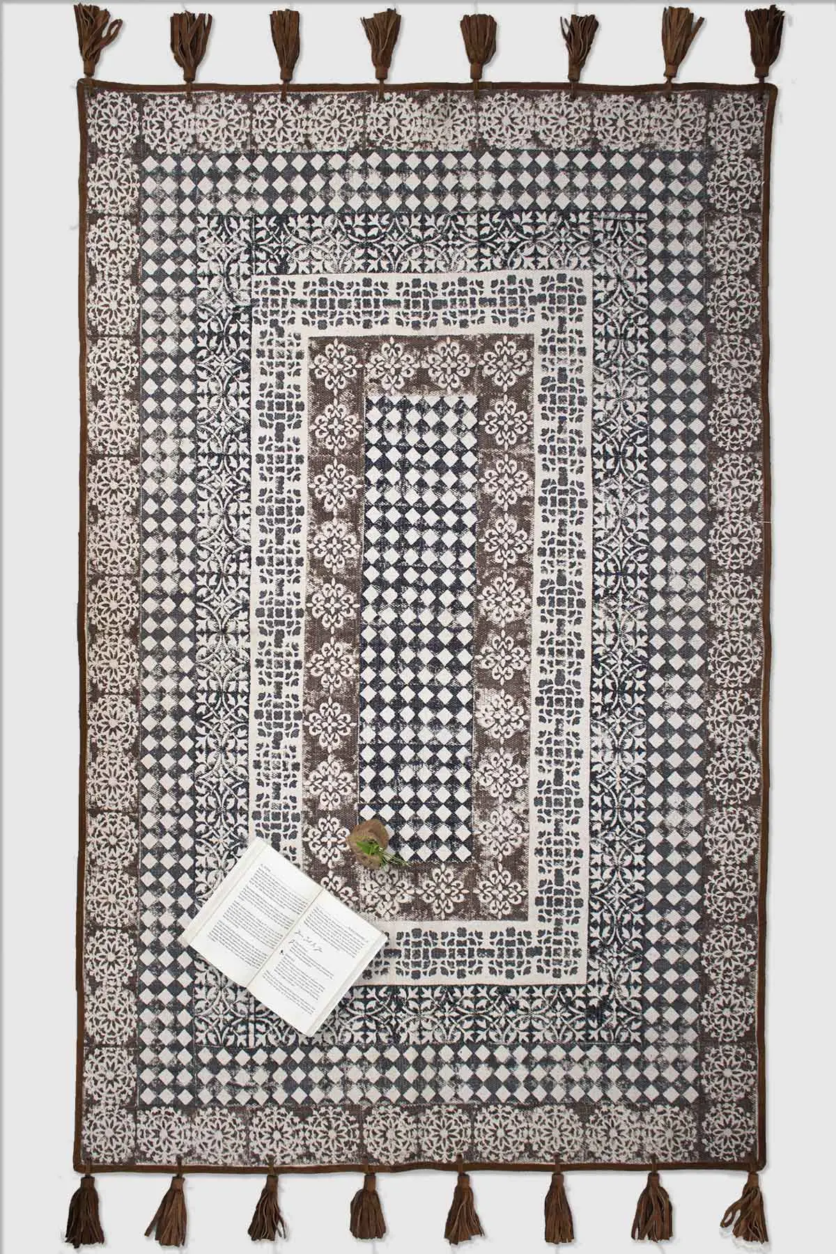 Saffron - Block Printed Rug 4