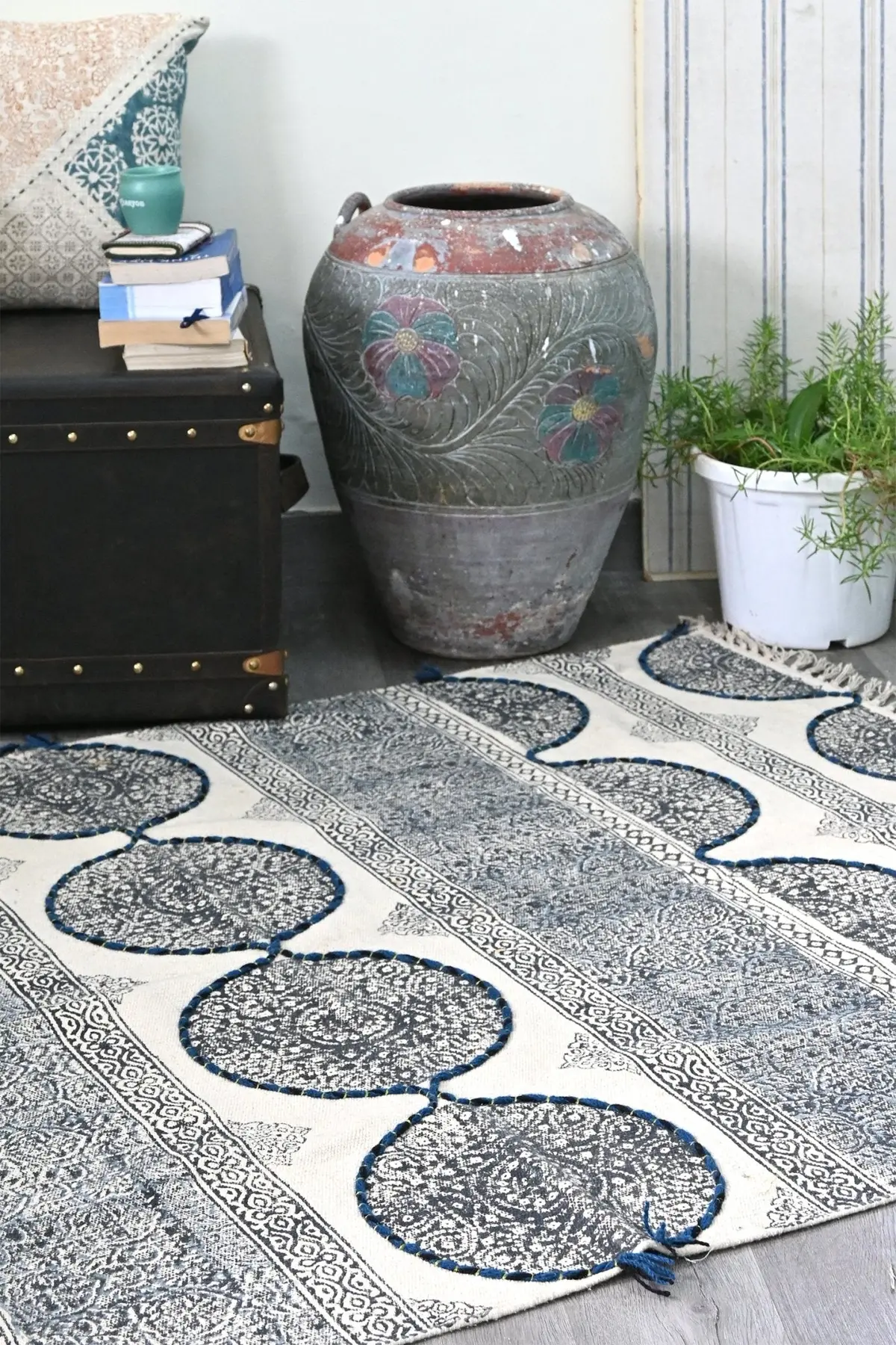 Skyler - Block Printed Rug 1