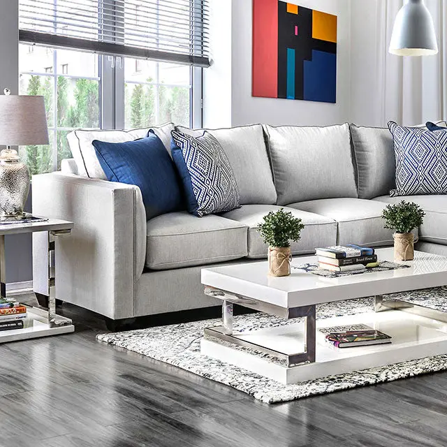 Ornella Light Gray/Blue Sectional 1