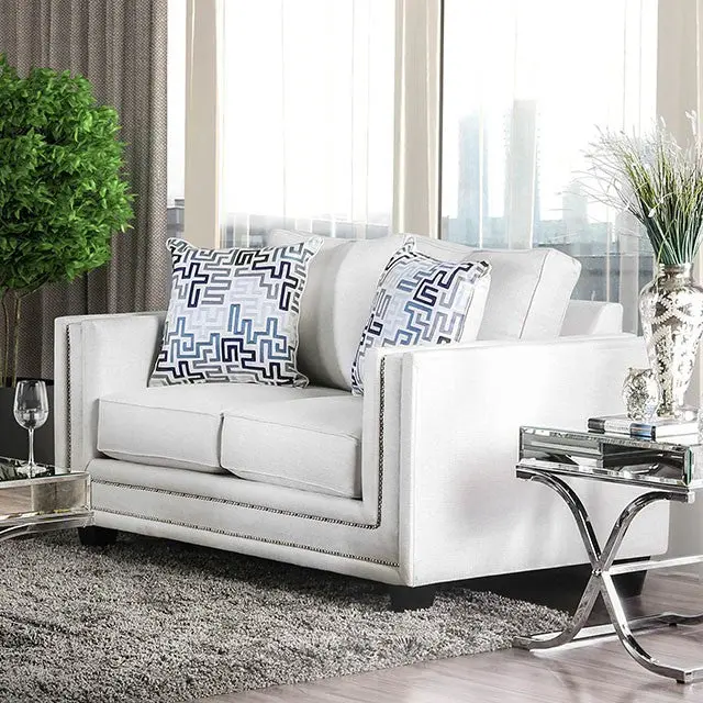 Ilse Off-White/Blue Love Seat 1