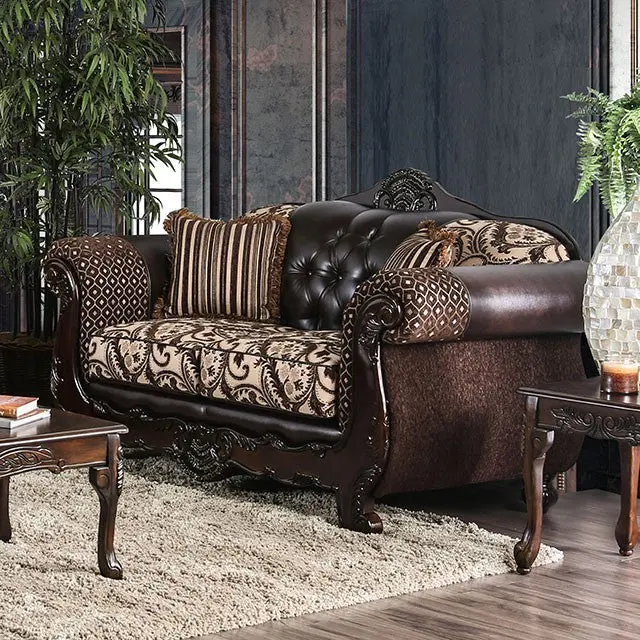 Quirino Light Brown/Dark Brown Love Seat 1