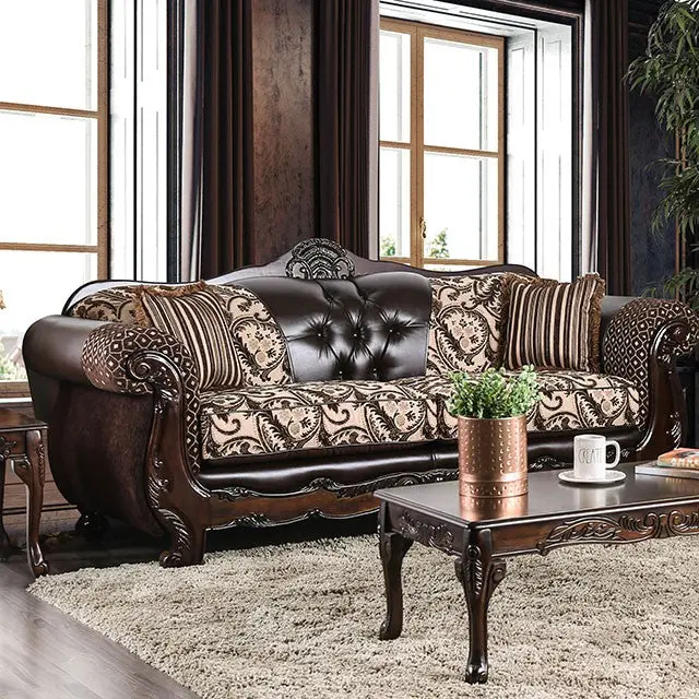 Quirino Light Brown/Dark Brown Sofa 1