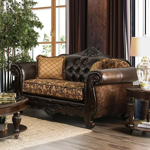 Quirino Tan/Dark Brown Love Seat 1