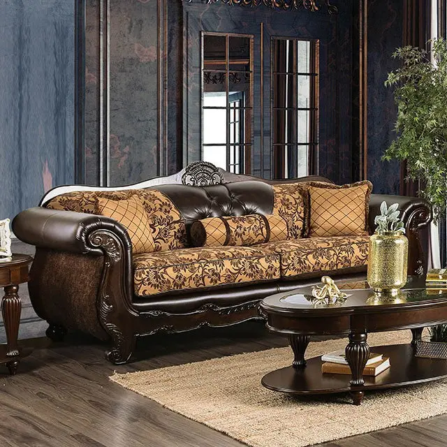 Quirino Tan/Dark Brown Sofa 1