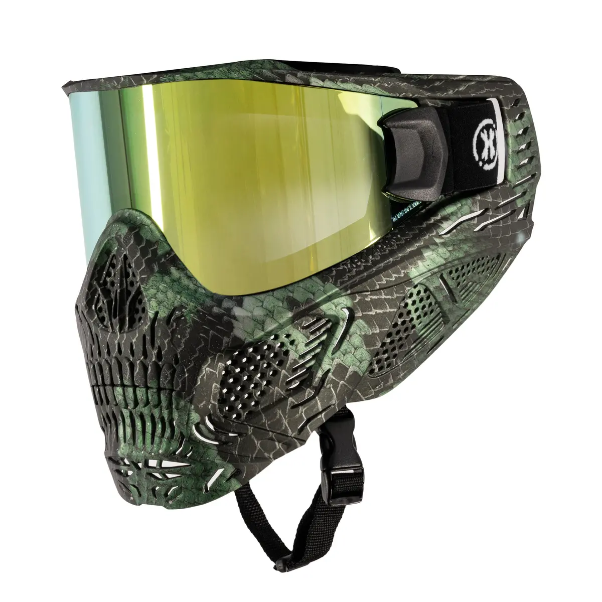 Hstl® Skull Goggle Snake Green W/ Gold Lens 1