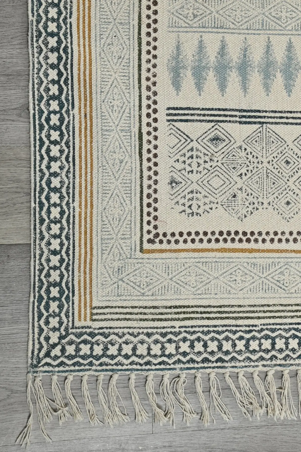 Snowdrop - Block Printed Rug 7
