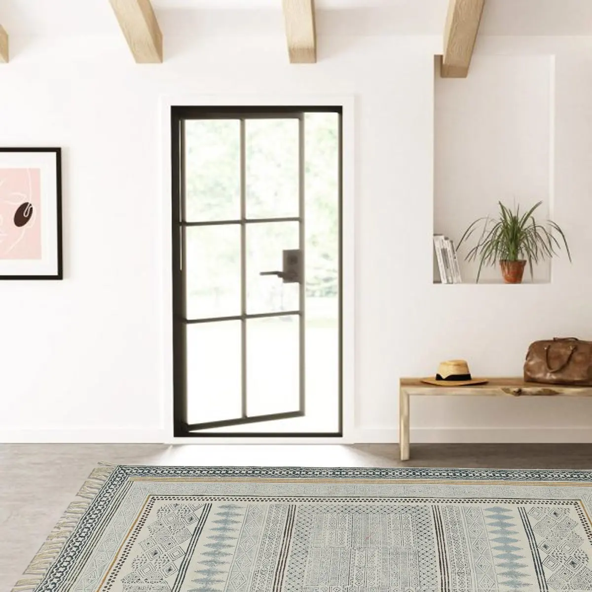 Snowdrop - Block Printed Rug 2