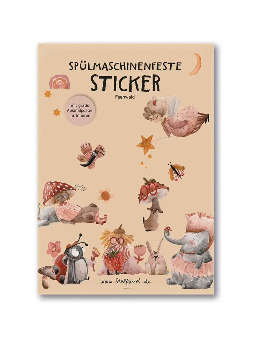 Spülmaschinenfeste Sticker "Feenwald" 1