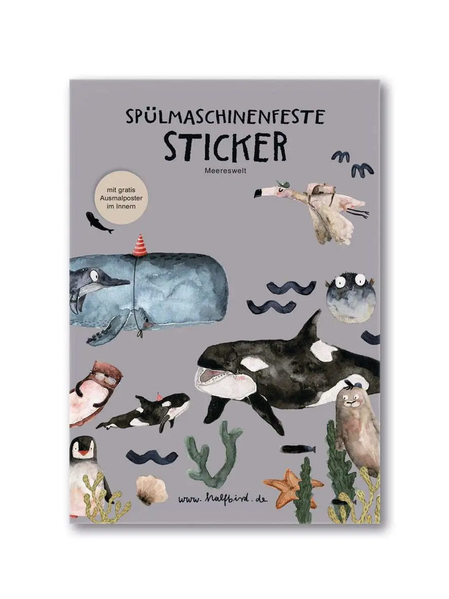 Spülmaschinenfeste Sticker "Meereswelt" 1