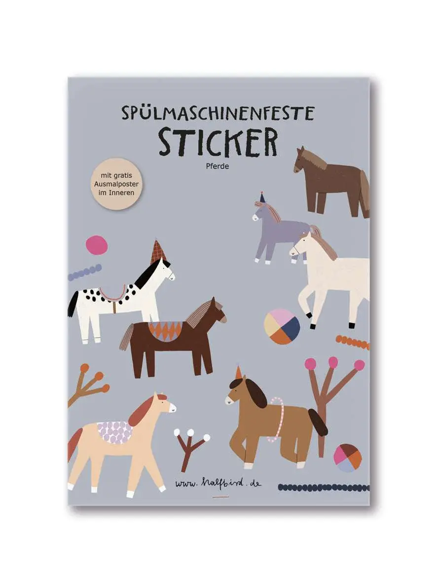 Spülmaschinenfeste Sticker "Pferde" 1