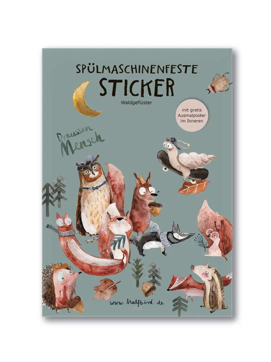 Spülmaschinenfeste Sticker "Waldgeflüster" 1