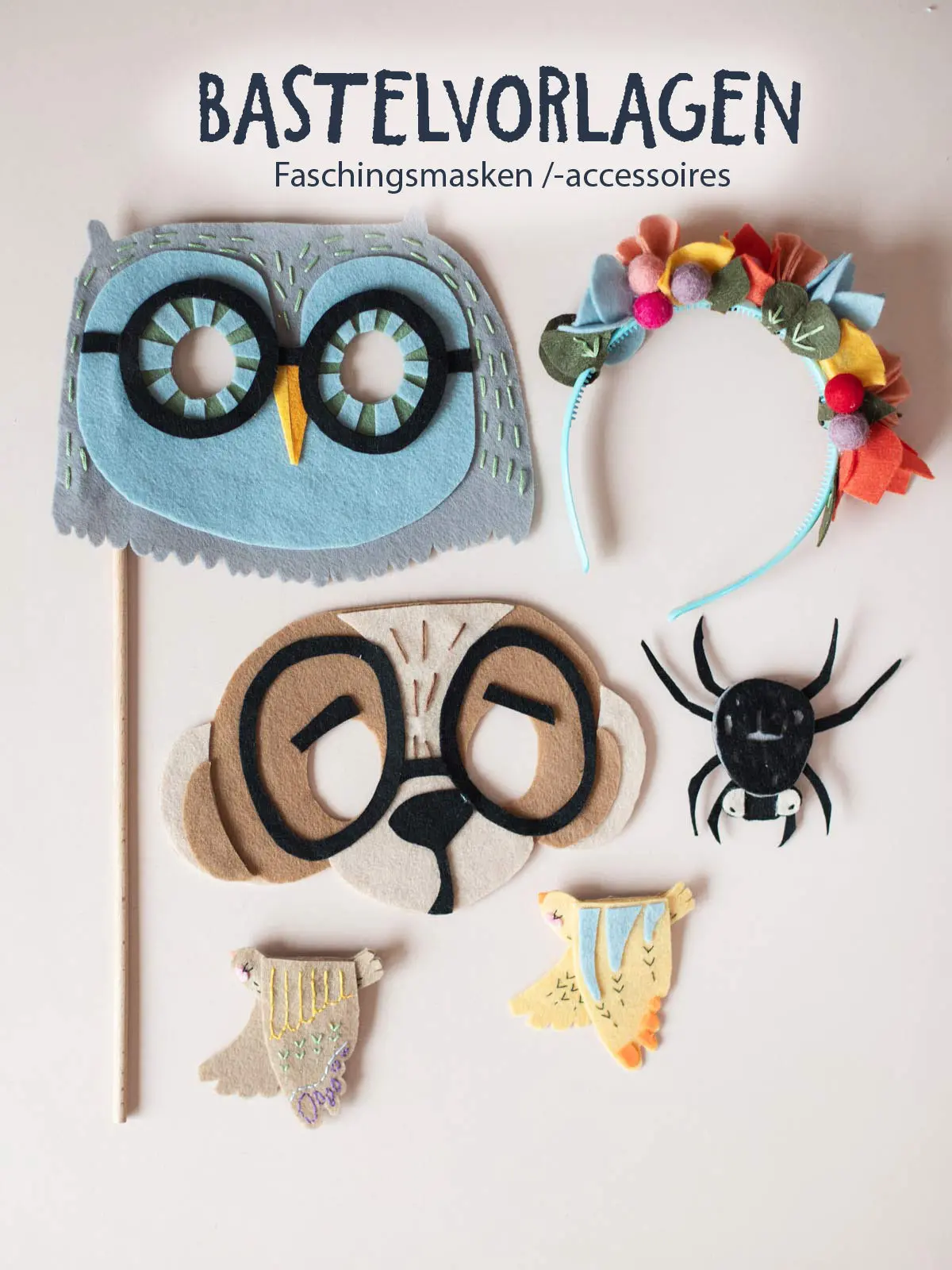 Faschingsmasken Und -Schmuck | Bastelvorlage 1