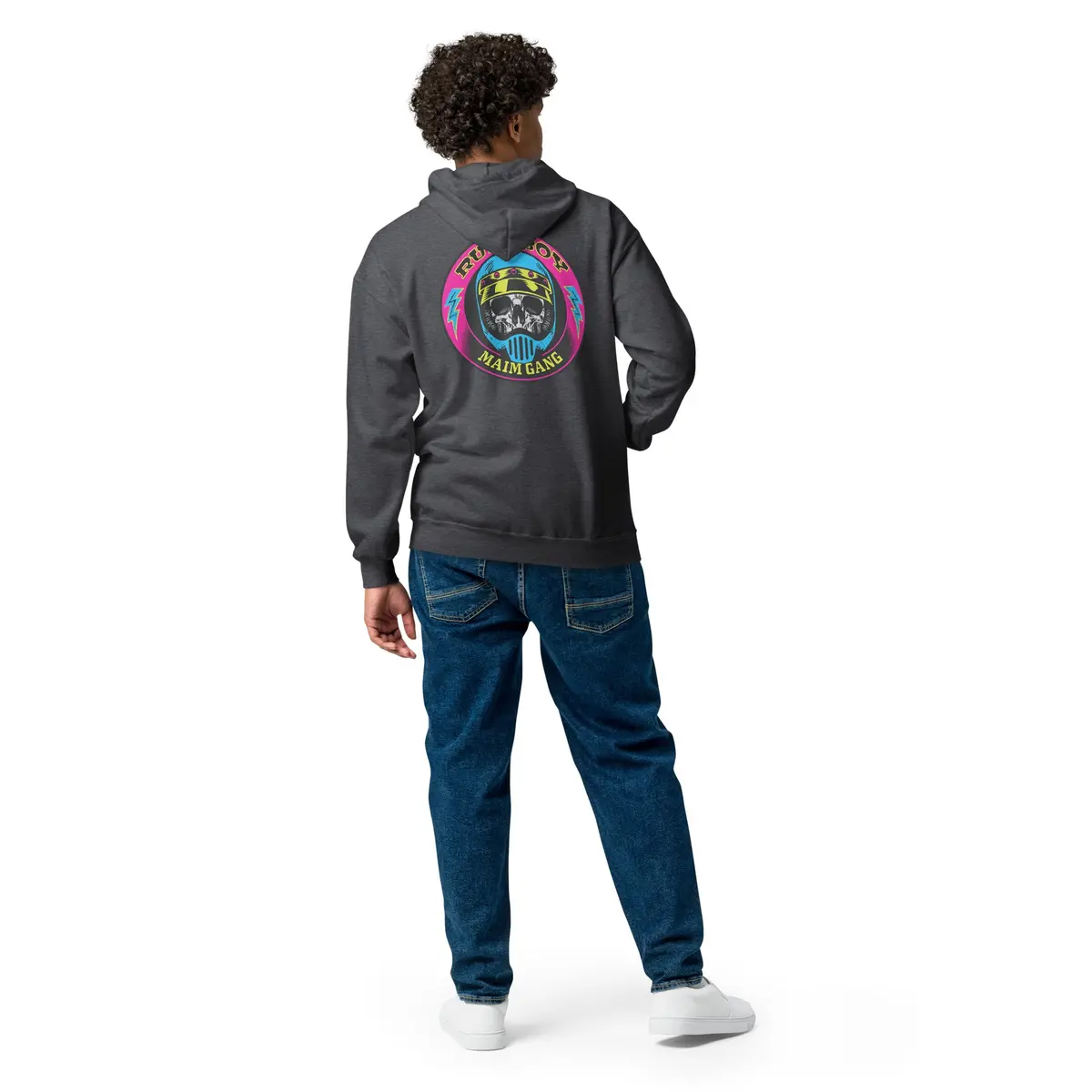 Maim Gang Circle Skull Unisex Heavy Blend Zip Hoodie 28