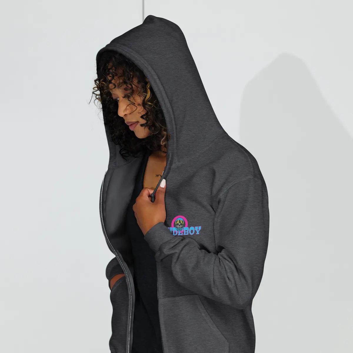 Maim Gang Circle Skull Unisex Heavy Blend Zip Hoodie 7