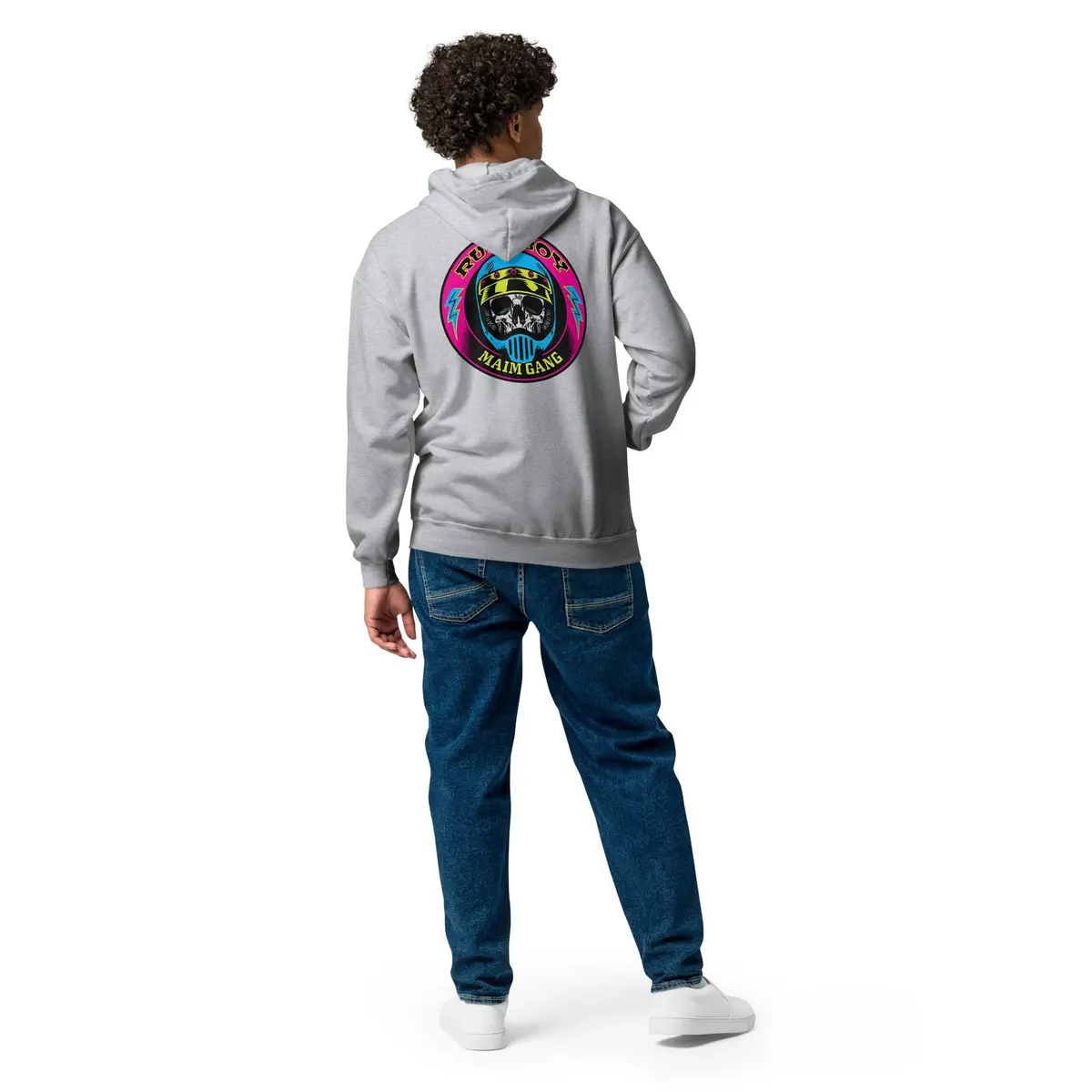 Maim Gang Circle Skull Unisex Heavy Blend Zip Hoodie 30