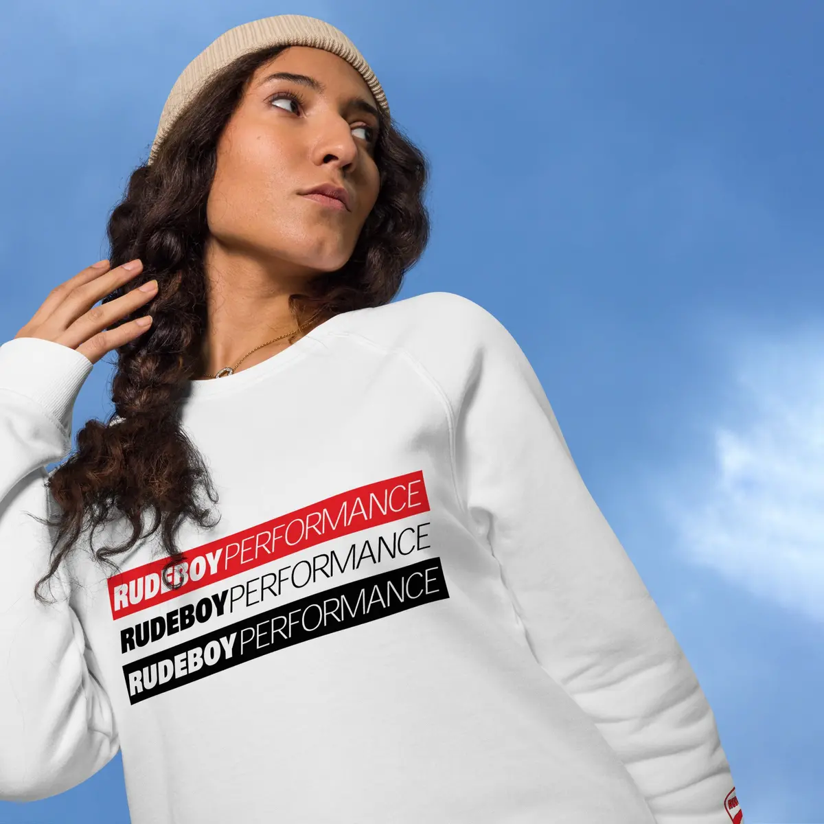 Rudeboy Perfomance Unisex Organic Raglan Sweatshirt 13