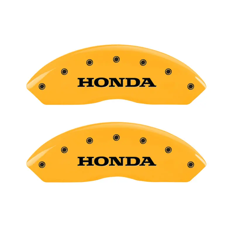 Mgp Engraved 4-Piston Caliper Covers For 2003 Honda Accord – Front (Yellow/Black), Rear (H Logo) 1