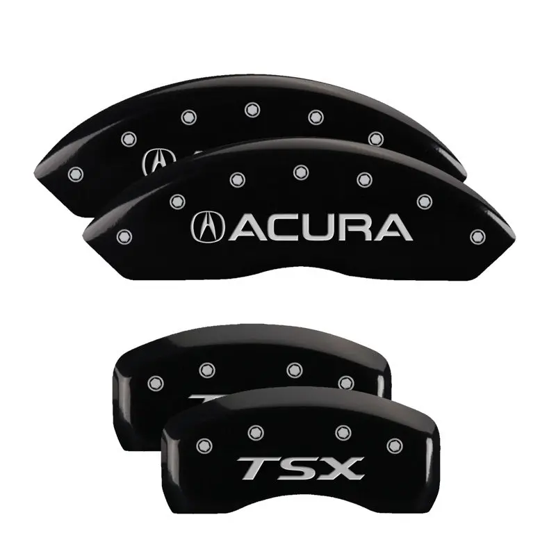 Mgp Engraved 4-Piston Caliper Covers For Acura – Black Finish With Silver Accent Detailing 1