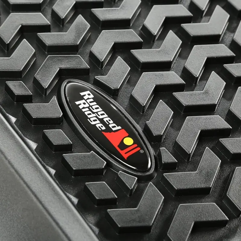 Rugged Ridge All-Weather Floor Liners – Front, Rear & Cargo, Black – Fits 1976–1995 Jeep Wrangler/Cj 1