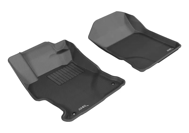 3D Maxpider Custom Fit Floor Mats – 2012–2013 Honda Civic Kagu (Front Row), Black 1