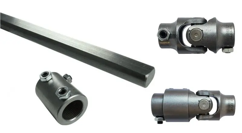 Ridetech Front Steering Column U-Joint Conversion Kit For 1970–1978 Gm F-Body – 1"-48 Spline To 3/4"-36 Spline 1