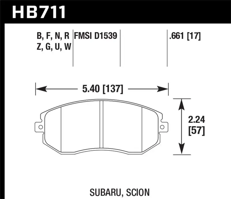 Hawk Dtc-30 Street Brake Pads – Front Axle Fitment For 2013 Subaru Brz, Legacy 2.5I, And Scion Fr-S 1
