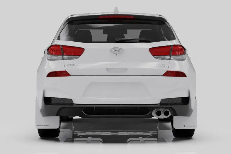 Rally Armor Black Ur Mud Flaps With White Logo For 2019–2021 Hyundai Elantra N Line 2