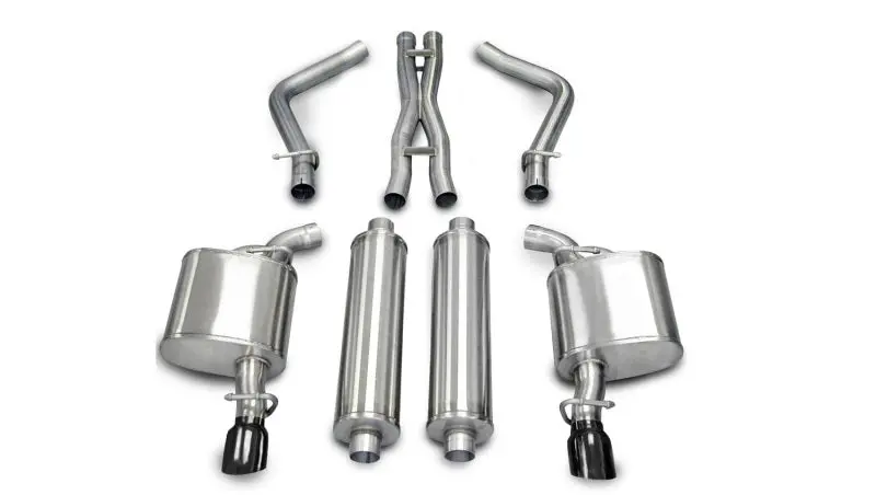 Corsa Black Xtreme Cat-Back Exhaust System For 2005–2010 Dodge Charger R/T With 5.7L Hemi V8 1