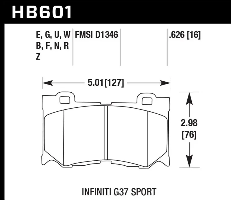 Hawk Dtc-30 Race Front Brake Pads – High-Temperature Compound For Infiniti Fx50, G37, And Nissan 370Z (2009–2013) 1